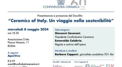 8 Maggio 2024: Ceramics of Italy. Un viaggio nella sostenibilità